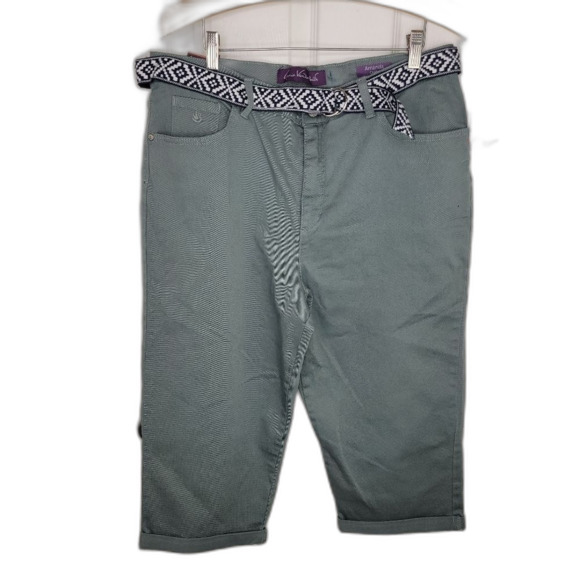 Gloria Vanderbilt Nwt Amanda pale spring cuffed capri pants 16 - Picture 1 of 6